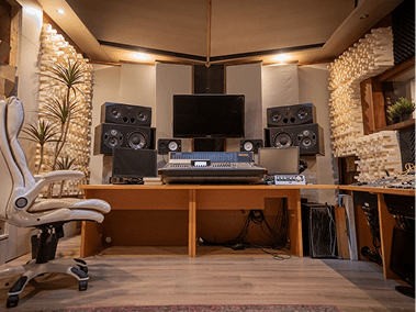 Professional recording studio with soundproofing