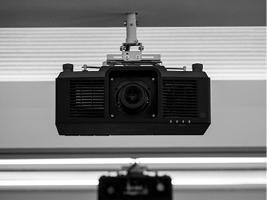 Projectors mounted on ceiling